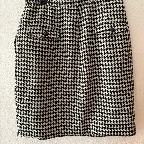 Marc Jacobs Houndstooth Wool Blend Mini Skirt - Black & White - Size 10 - Picture 5 of 7